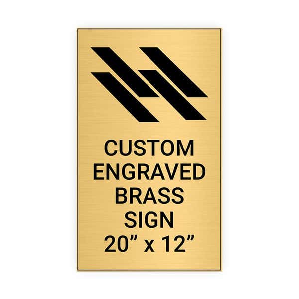 Vertical Engraved 20" x 12" Heavy Brass Signs