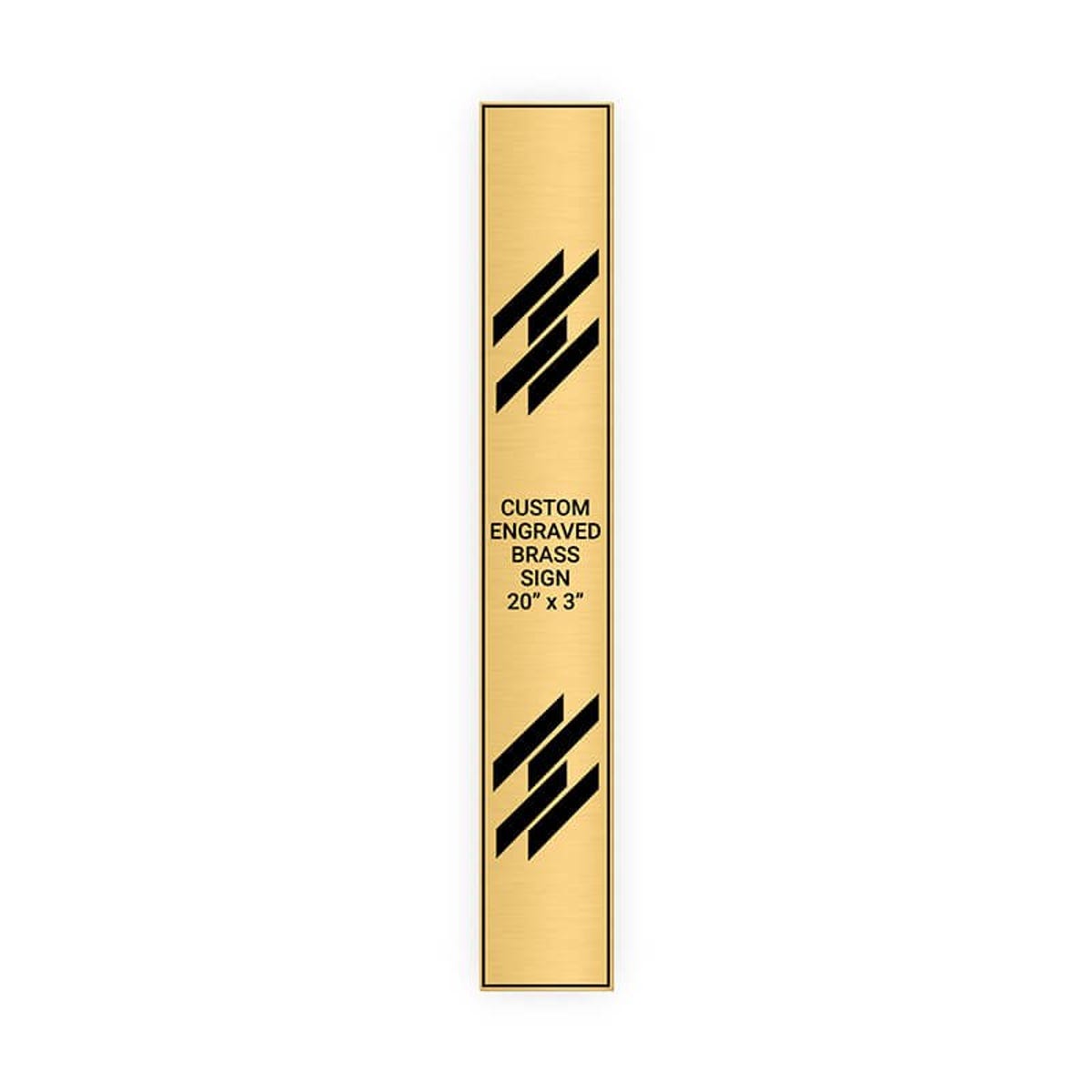 Vertical Engraved Heavy Brass Signs 20" x 3"