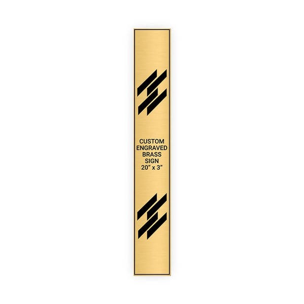 Vertical Engraved 20" x 3" Heavy Brass Signs