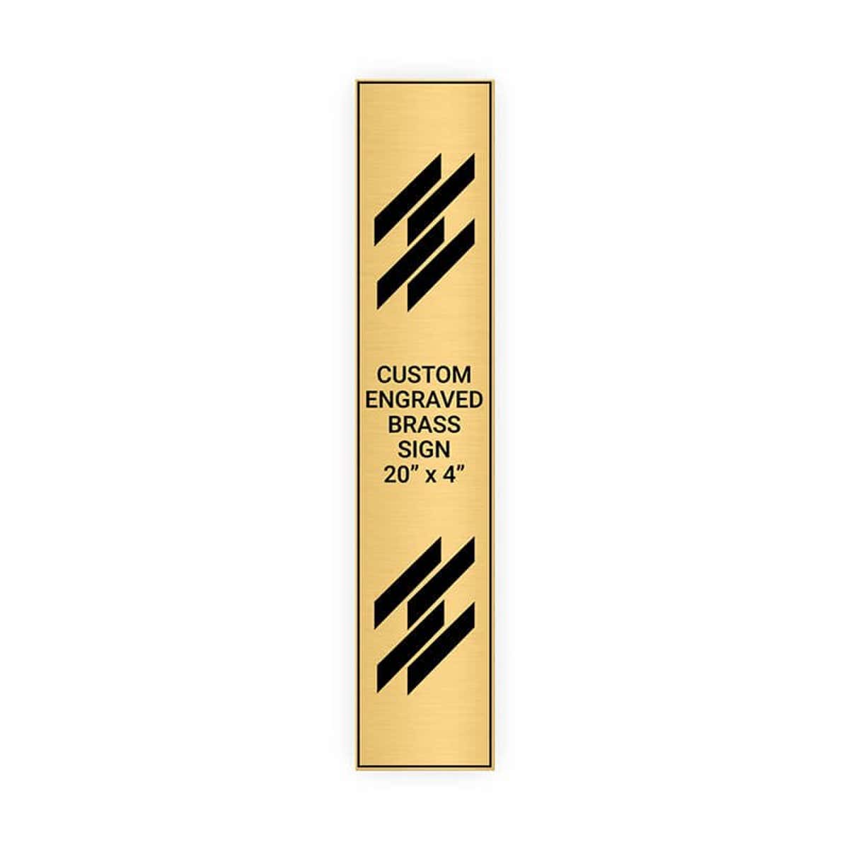 Vertical Engraved Heavy Brass Signs 20" x 4"