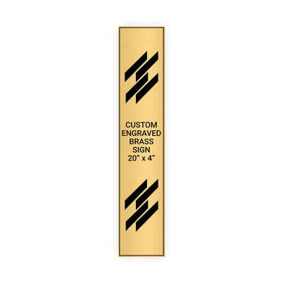 Vertical Engraved Heavy Brass Signs 20" x 4"