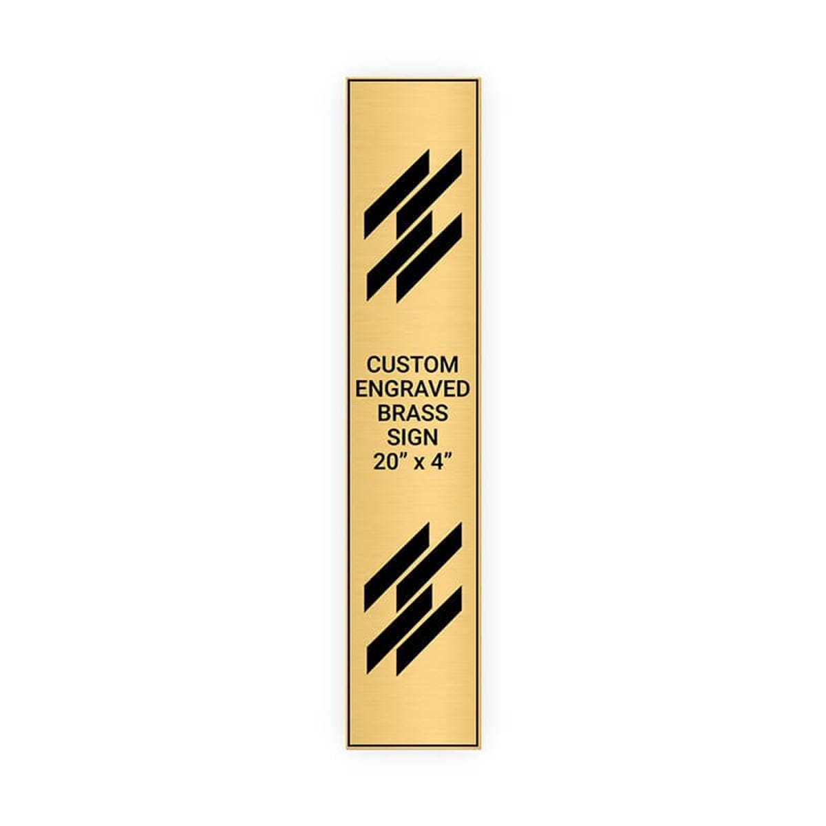Vertical Engraved Heavy Brass Signs 20" x 4"