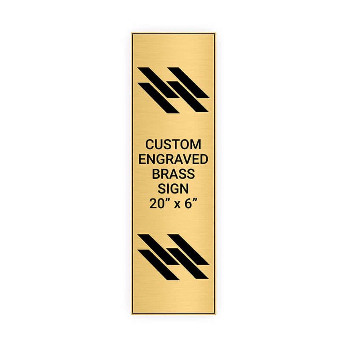 Vertical Engraved Heavy Brass Signs 20" x 6"