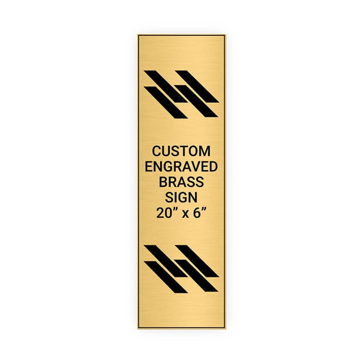 Vertical Engraved Heavy Brass Signs 20" x 6"