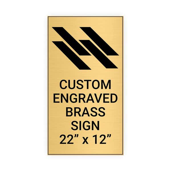 Vertical Engraved 22" x 12" Heavy Brass Signs 