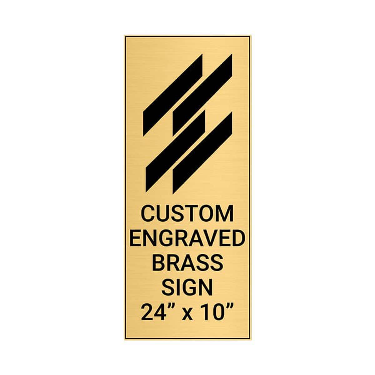 Vertical Engraved Heavy Brass Signs 24" x 10"