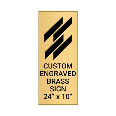 Vertical Engraved Heavy Brass Signs 24" x 10"