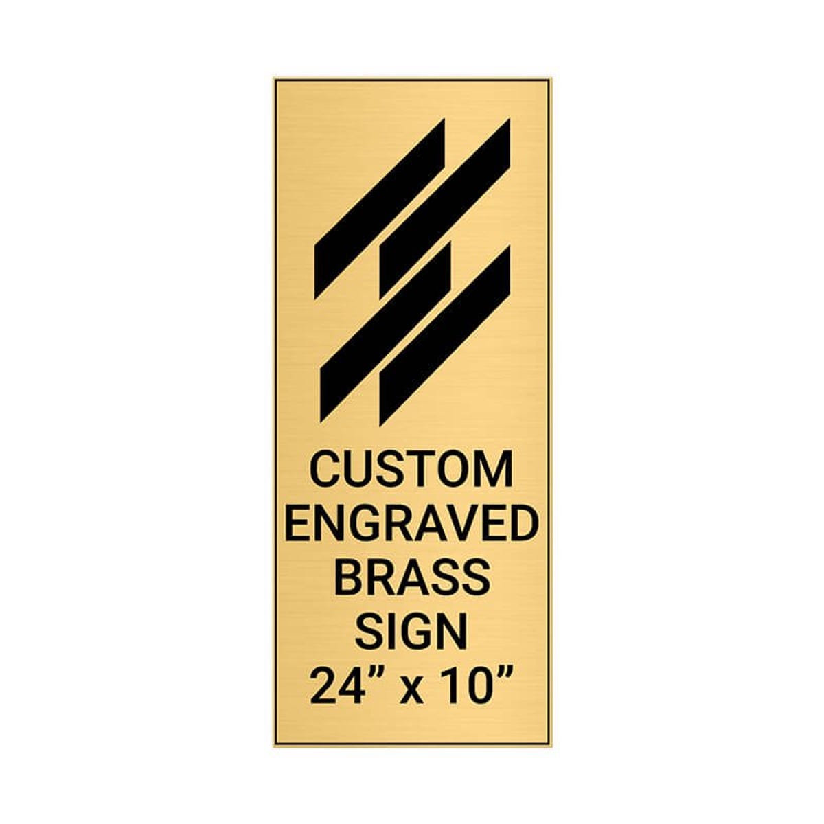 Vertical Engraved Heavy Brass Signs 24" x 10"