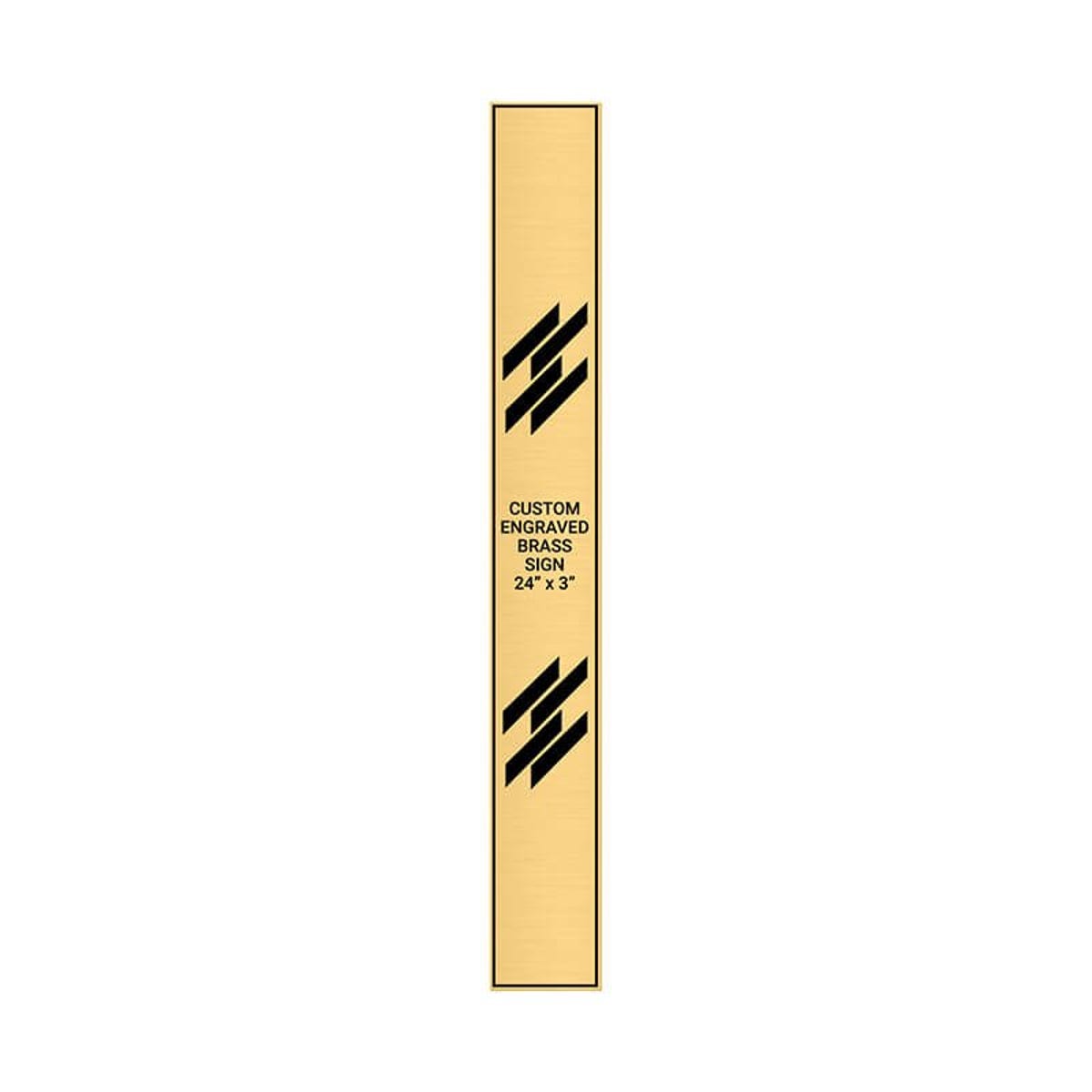 Vertical Engraved Heavy Brass Signs 24" x 3"