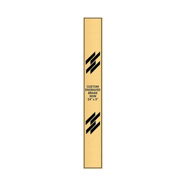 Vertical Engraved 24" x 3" Heavy Brass Signs 
