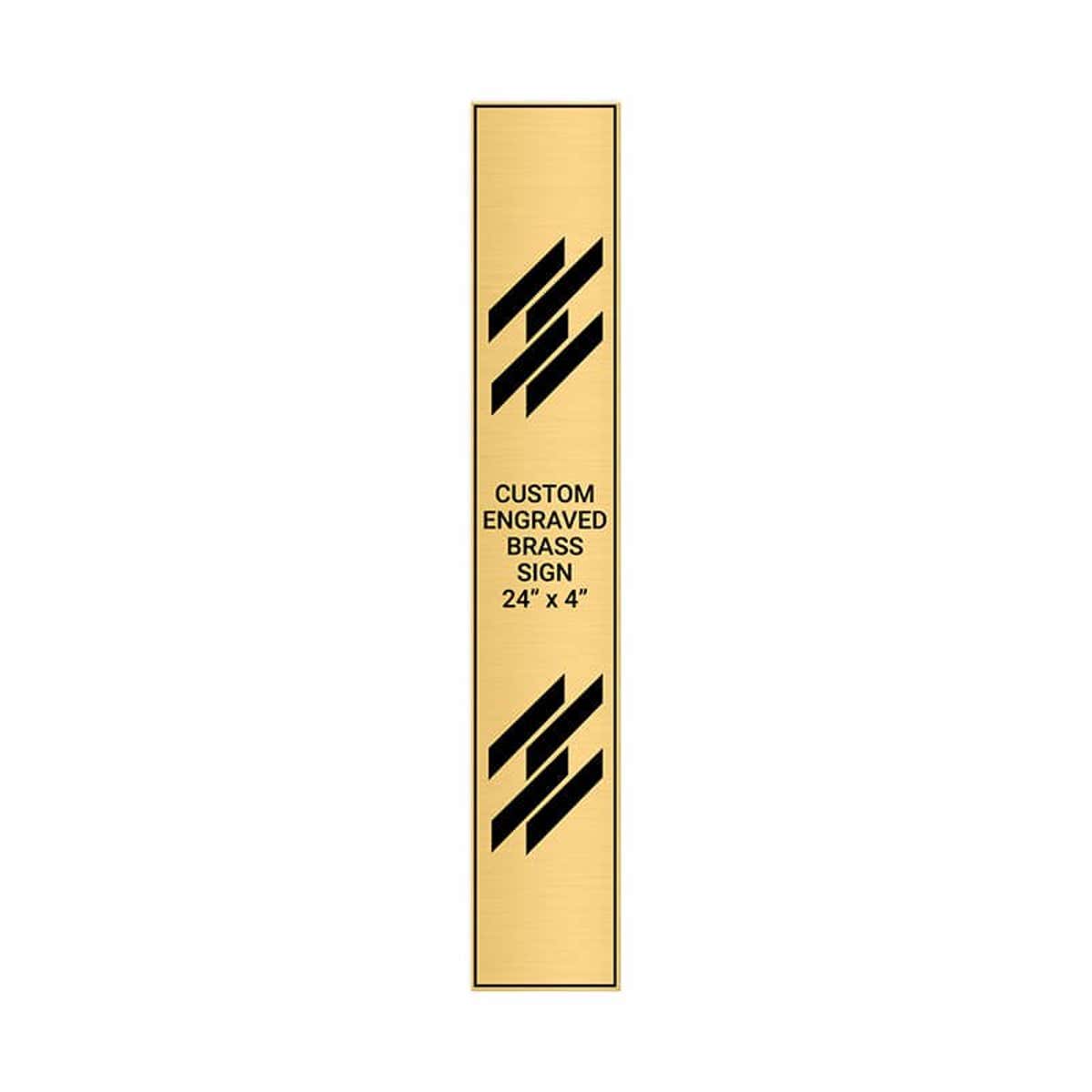 Vertical Engraved Heavy Brass Signs 24" x 4"
