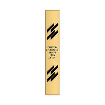 Vertical Engraved Heavy Brass Signs 24" x 4"