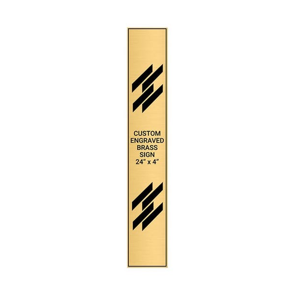 Vertical Engraved 24" x 4" Heavy Brass Signs