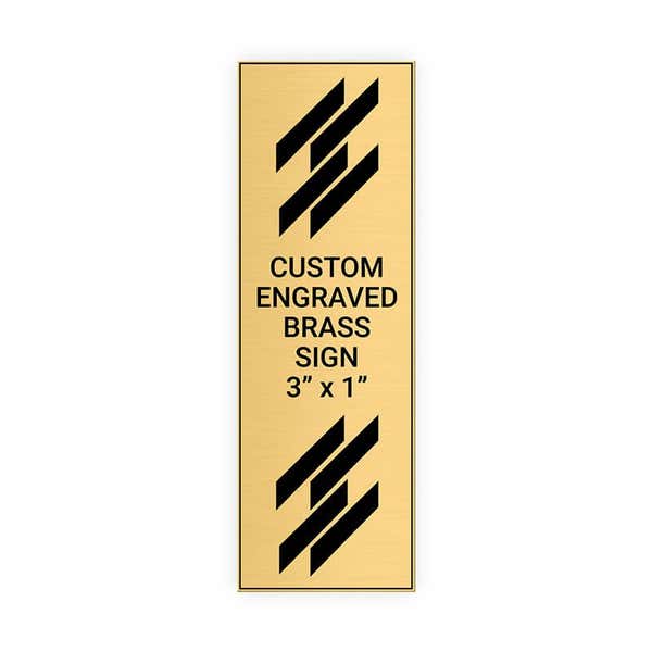 Vertical Engraved 3" x 1" Heavy Brass Signs