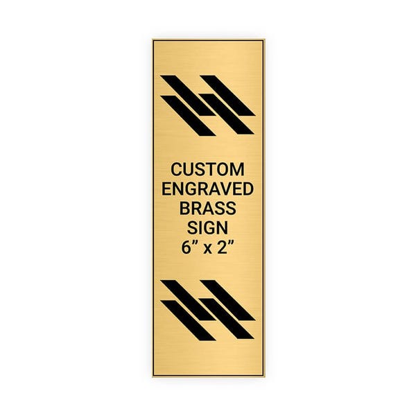 Vertical Engraved 6" x 2" Heavy Brass Signs 