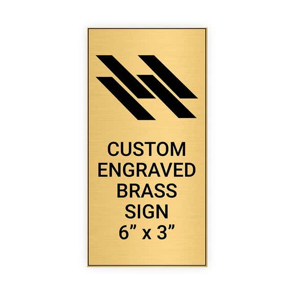 Vertical Engraved 6" x 3" Heavy Brass Signs