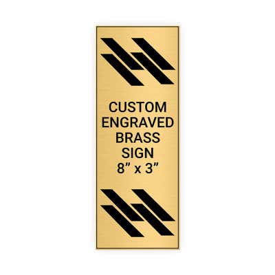 Vertical Engraved Heavy Brass Signs 8" x 3"