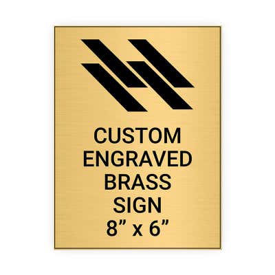 Vertical Engraved Heavy Brass Signs 8" x 6"
