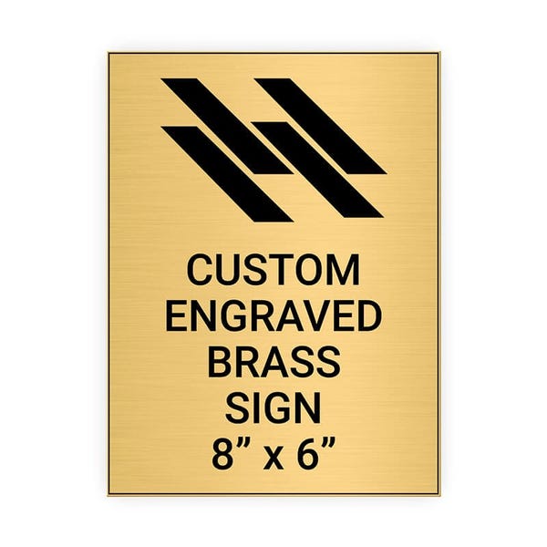 Vertical Engraved 8" x 6" Heavy Brass Signs 