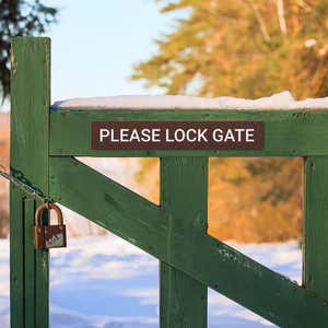 Engraved Plastic Sign 2" x 12" for a gate