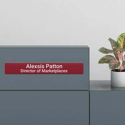 Plastic Engraved 2" x 14" Horizontal Sign - alternate view