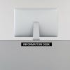 Engraved Sign Horizontal 2" x 16" on an information desk
