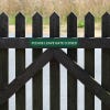 Engraved Sign Horizontal 3" x 18" on a gate