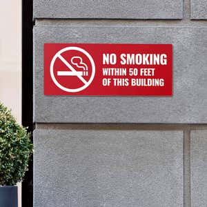 Engraved plastic sign for a no smoking area