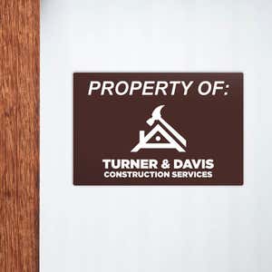 Engraved plastic sign displayed on a wall