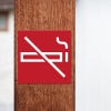 Engraved plastic sign for a no smoking area