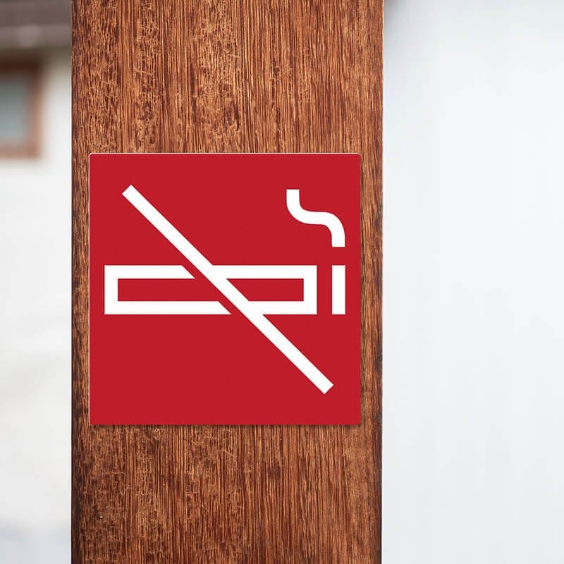 Engraved plastic sign for a no smoking area