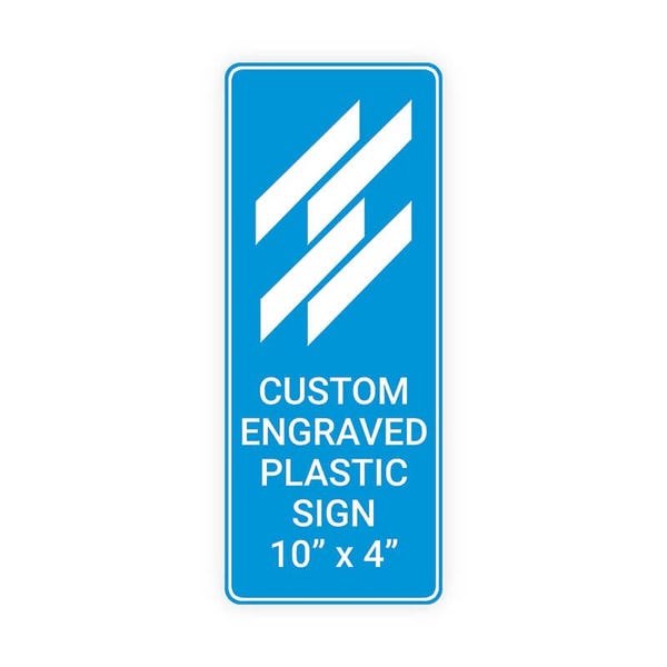 Engraved 10" x 4" Vertical Sign 