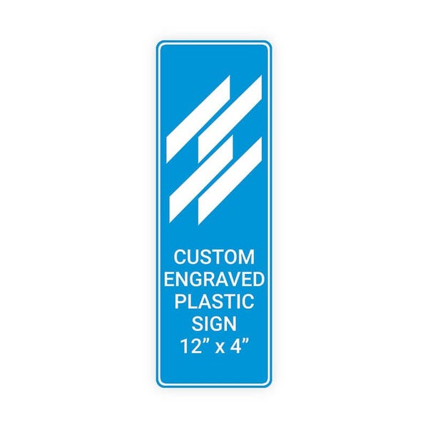 Engraved 12" x 4" Vertical Sign 