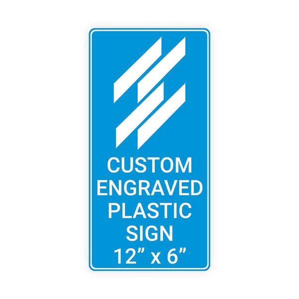 Engraved 12" x 6" Vertical Sign
