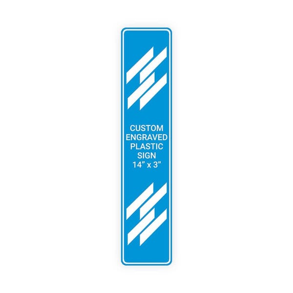 Engraved 14" x 3" Vertical Sign 