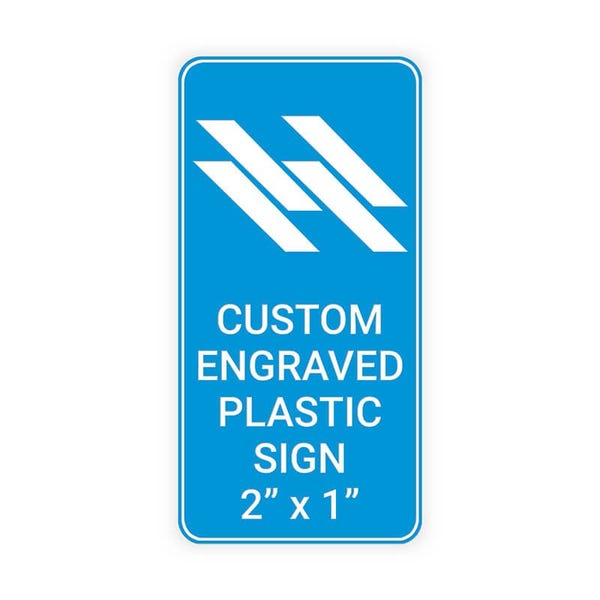 Engraved 2" x 1" Vertical Sign 