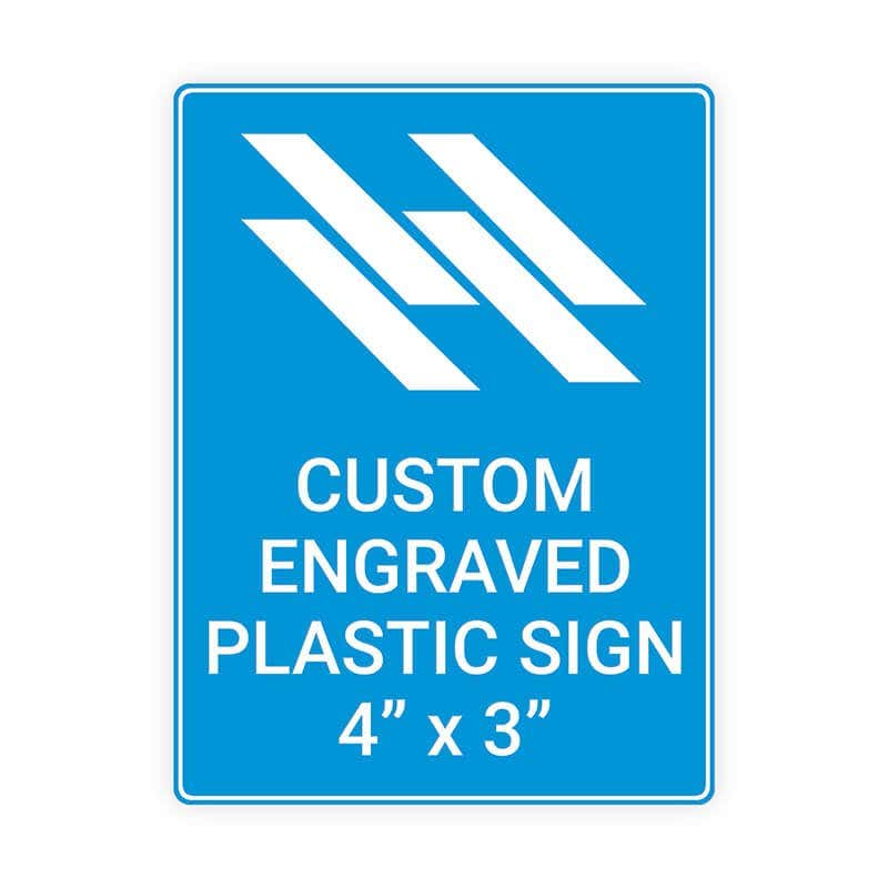 Engraved Plastic Sign Vertical 4" x 3"