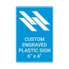 Engraved Plastic Sign Vertical 6" x 4"
