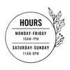 Custom Business Hour Sign with Floral Design