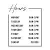 Business Hours Custom Decal - Modern Design 11 inches by 14 inches