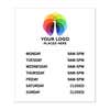 Custom Business Hours Sign with Logo - 12 inches by 14 inches