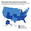 Which states allow a custom front license plate