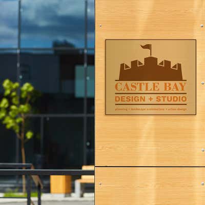 Horizontal Full Color 10" x 12" Brass Signs - alternate view