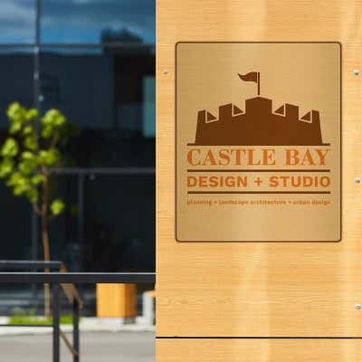 Vertical Full Color 12" x 10" Brass Signs - alternate view