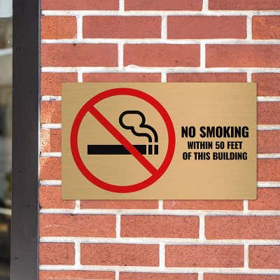 Horizontal Full Color 12" x 20" Brass Signs - alternate view