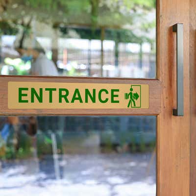 Horizontal Full Color 2" x 12" Brass Signs  - alternate view