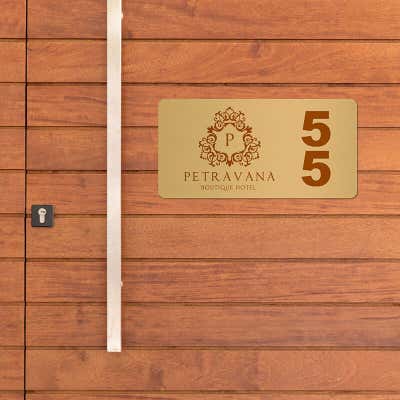 Horizontal Full Color 2" x 4" Brass Signs  - alternate view