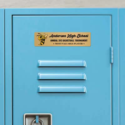 Horizontal Full Color 2" x 8" Brass Signs  - alternate view