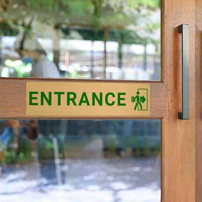 Horizontal Full Color 3" x 12" Brass Signs - alternate view