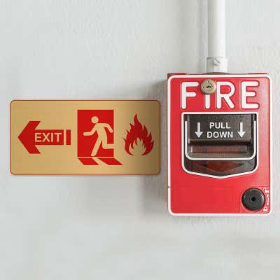 Horizontal Full Color 3" x 6" Brass Signs - alternate view